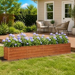 Reliable Corten Steel Planter with Open Bottom Design