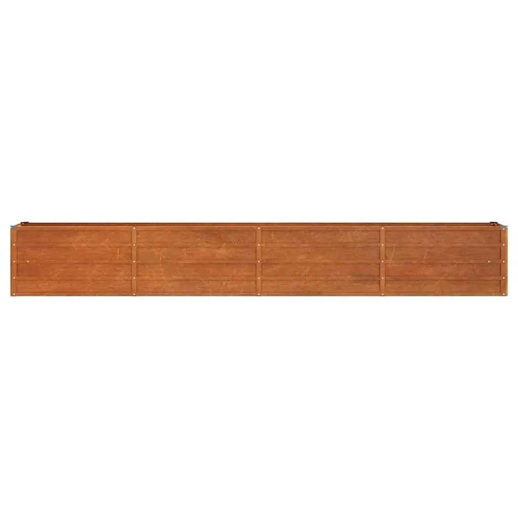 Garden Raised Bed Planter Open Bottom Corten Steel 320 x 40 x 45 cm Brown