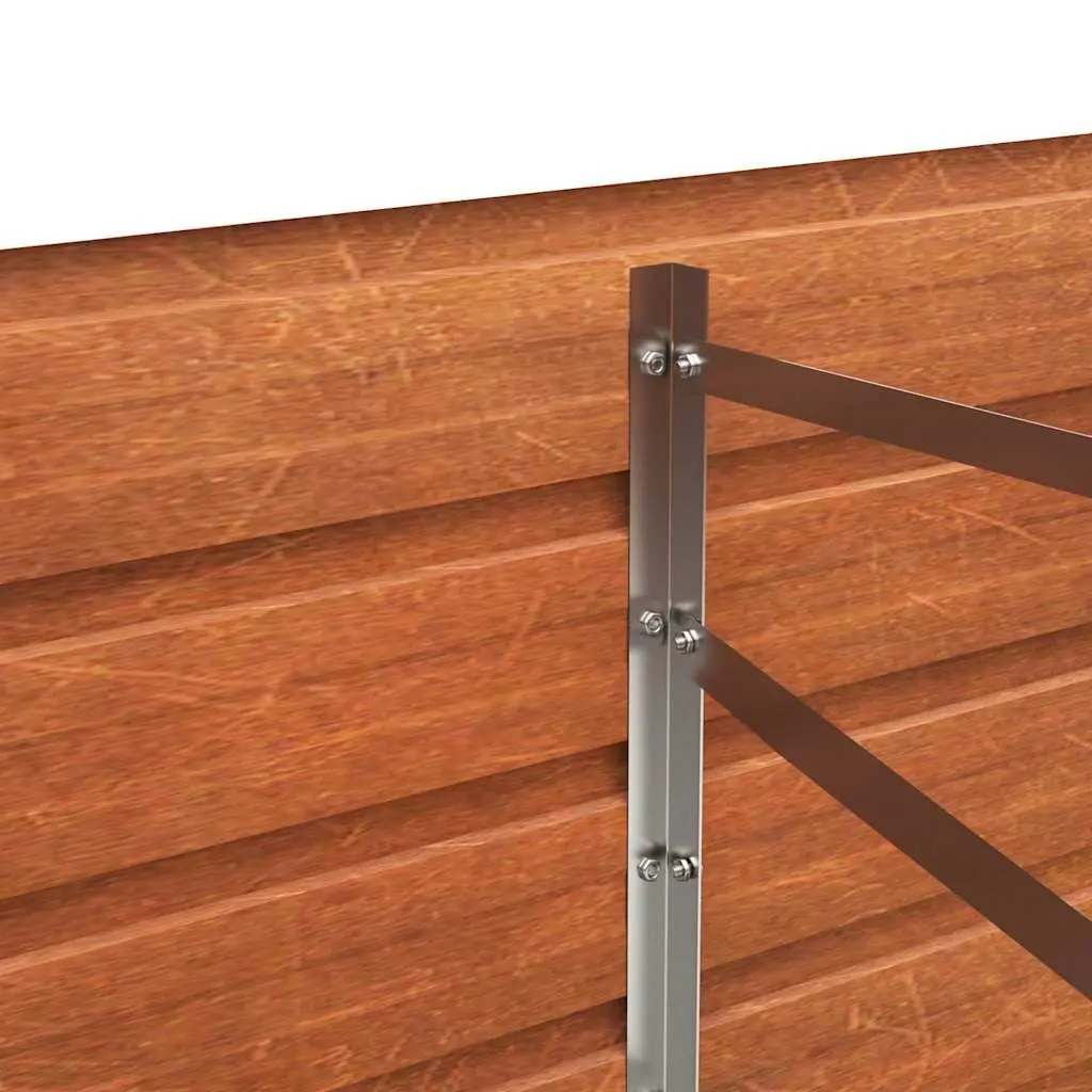 Garden Raised Bed Planter Open Bottom Corten Steel 320 x 40 x 45 cm Brown