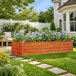 Brown Corten Steel Raised Garden Bed - Practical and Sturdy