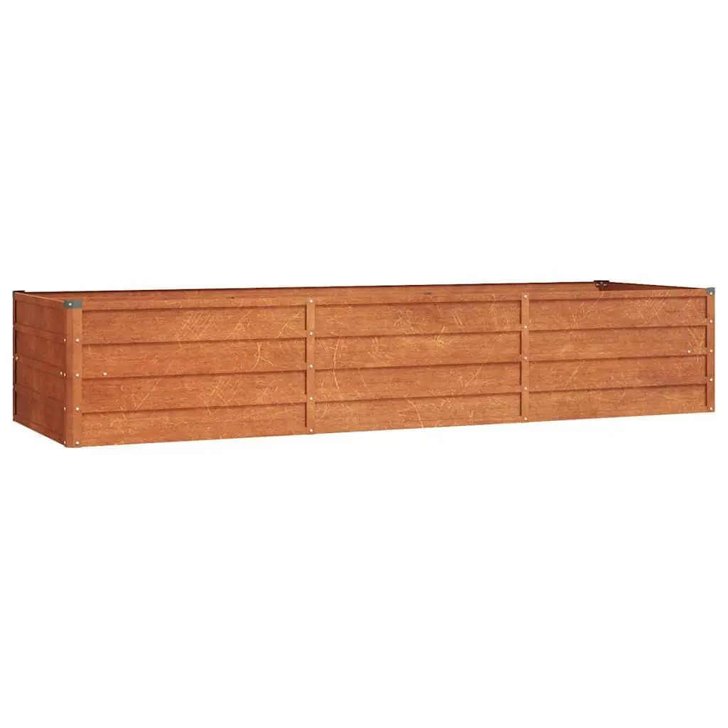 Raised Garden Bed Corten Steel Outdoor Planter Box 240x80x45cm Brown