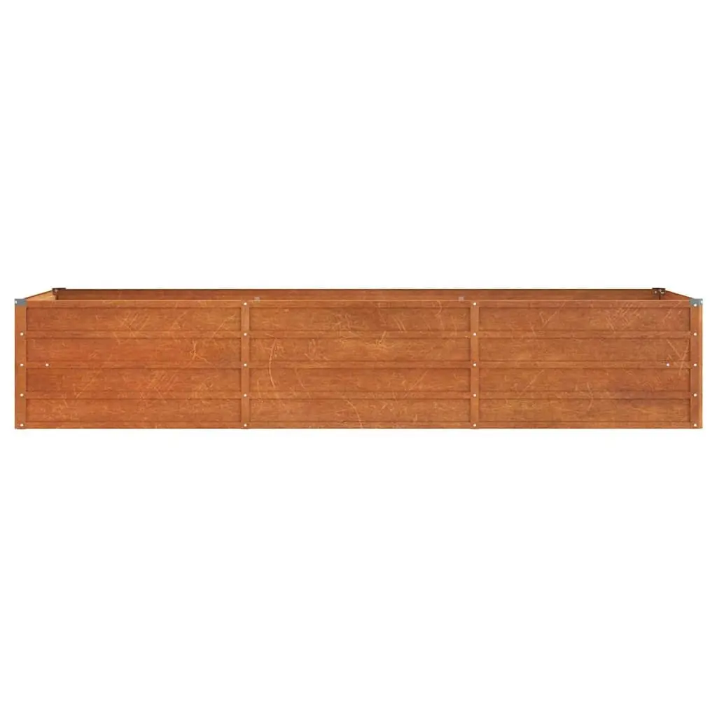Raised Garden Bed Corten Steel Outdoor Planter Box 240x80x45cm Brown
