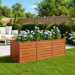 Practical Corten Steel Planter 240x80x77cm for Any Gardener