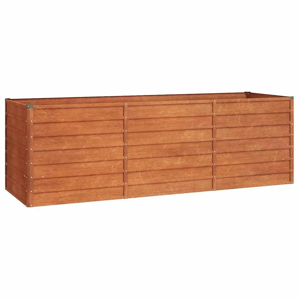 Garden Raised Bed Planter Corten Steel Brown 240x80x77cm Weathering Frame