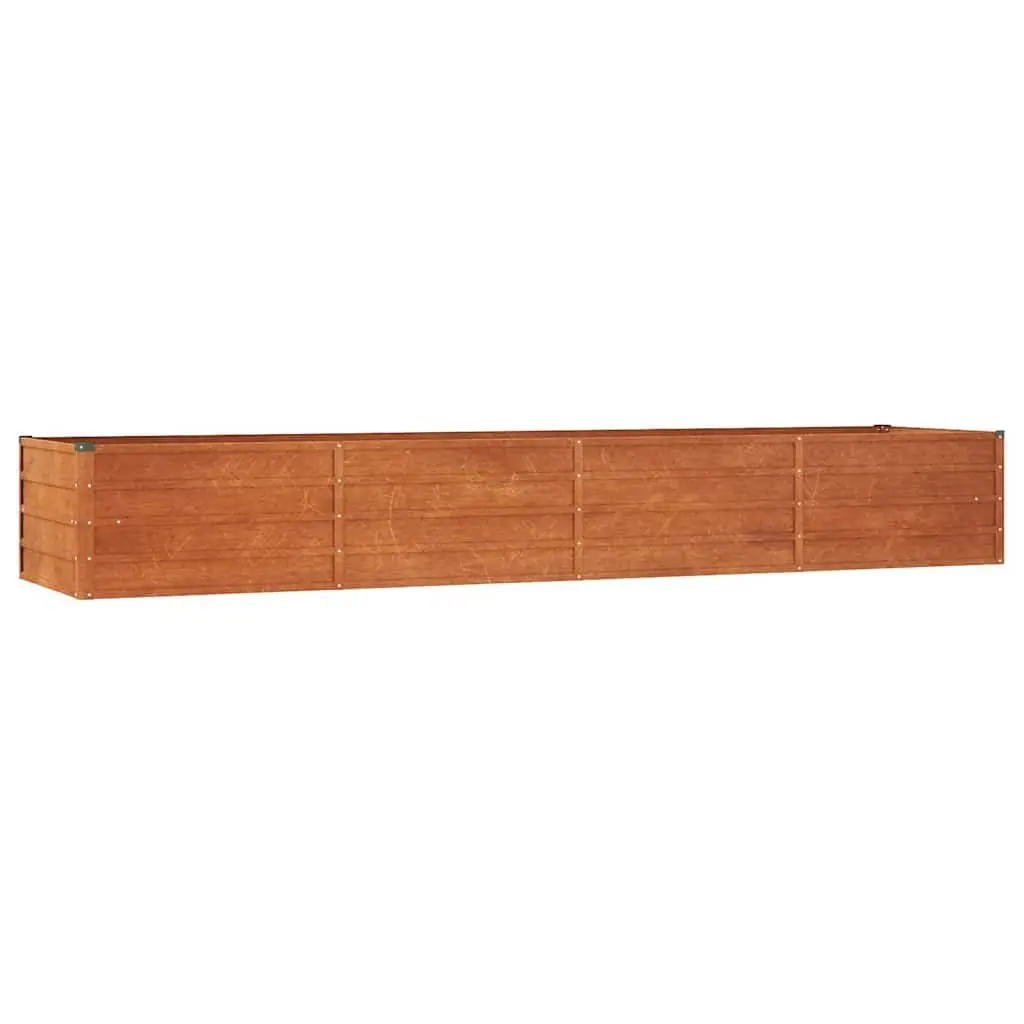 Garden Raised Bed Planter Corten Steel Outdoor Vegetable Flower 320 x 80 x 45 cm Brown