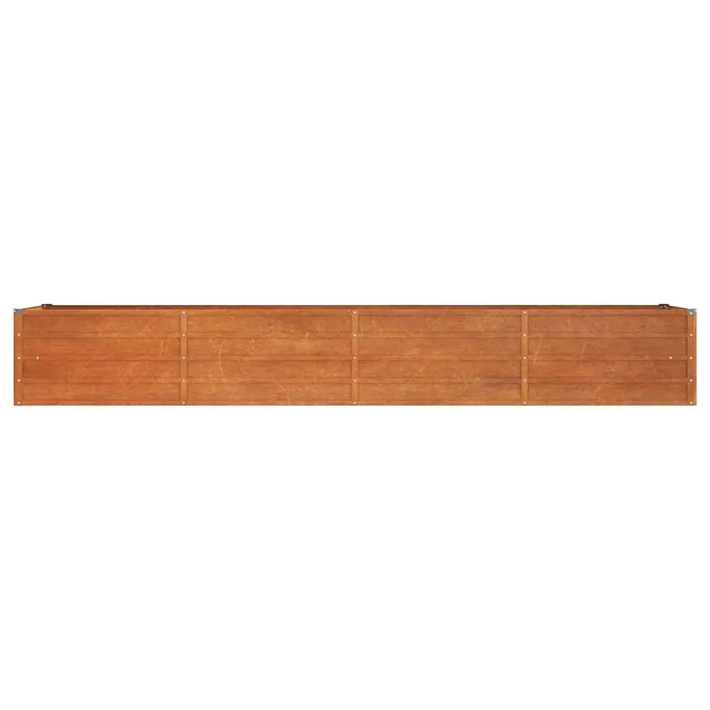 Garden Raised Bed Planter Corten Steel Outdoor Vegetable Flower 320 x 80 x 45 cm Brown
