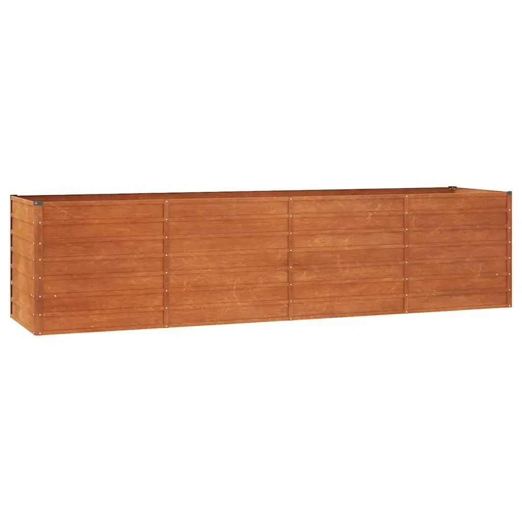Garden Raised Bed Planter for Vegetables Herbs 320x80x77cm Brown Weathering Steel