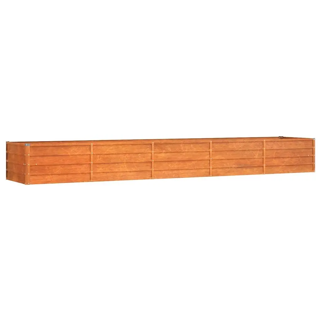 Corten Steel Raised Bed Planter Outdoor 400x80x45cm Weathering Brown Garden