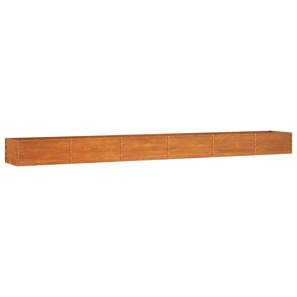 Garden Raised Bed Planter Corten Steel Outdoor Vegetable 600x80x45cm Brown