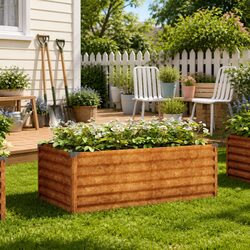 Practical Corten Steel Planter 100x50x36 cm