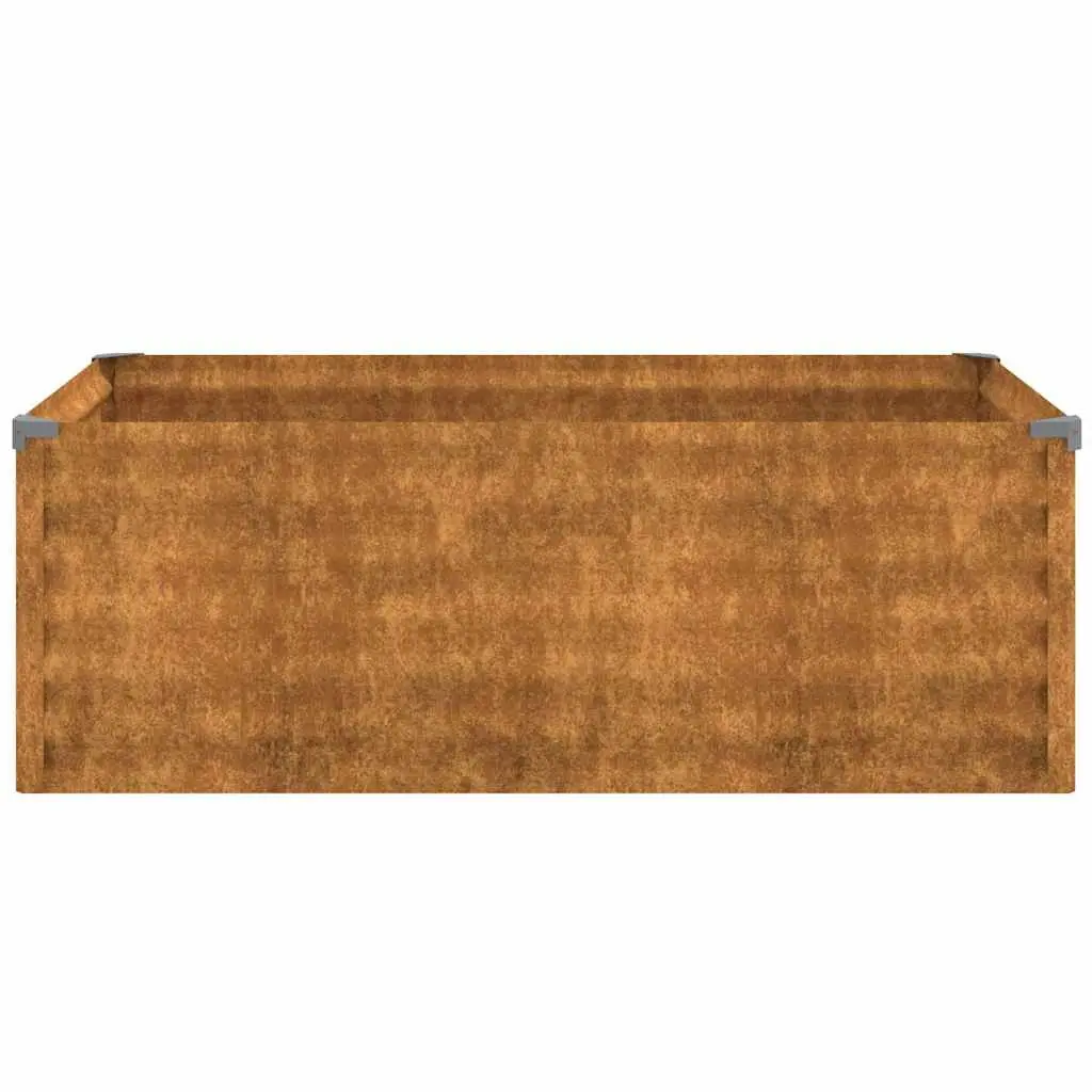Corten Steel Planter Bed Outdoor 100x50x36 cm Brown for Gardens and Patios