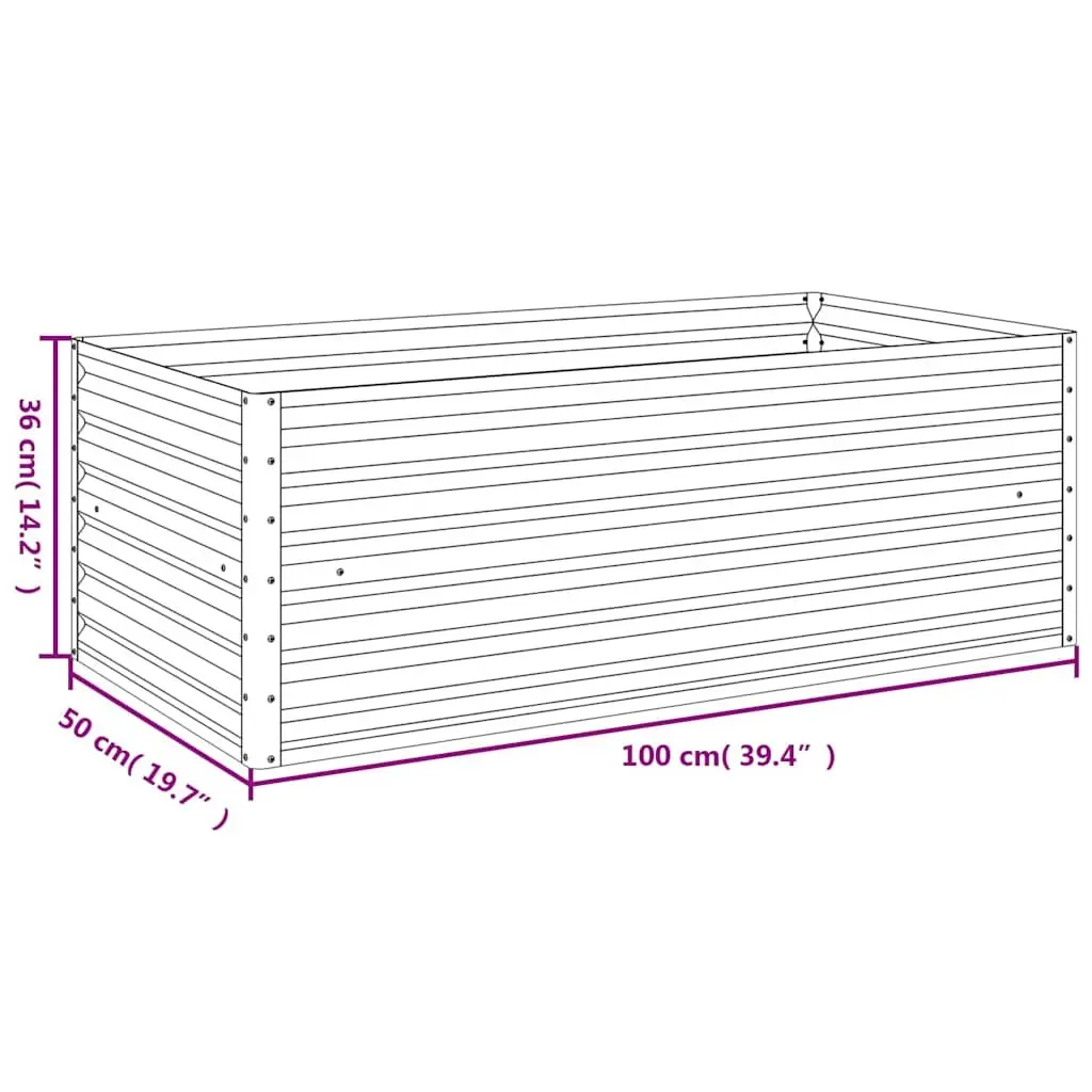 Corten Steel Planter Bed Outdoor 100x50x36 cm Brown for Gardens and Patios