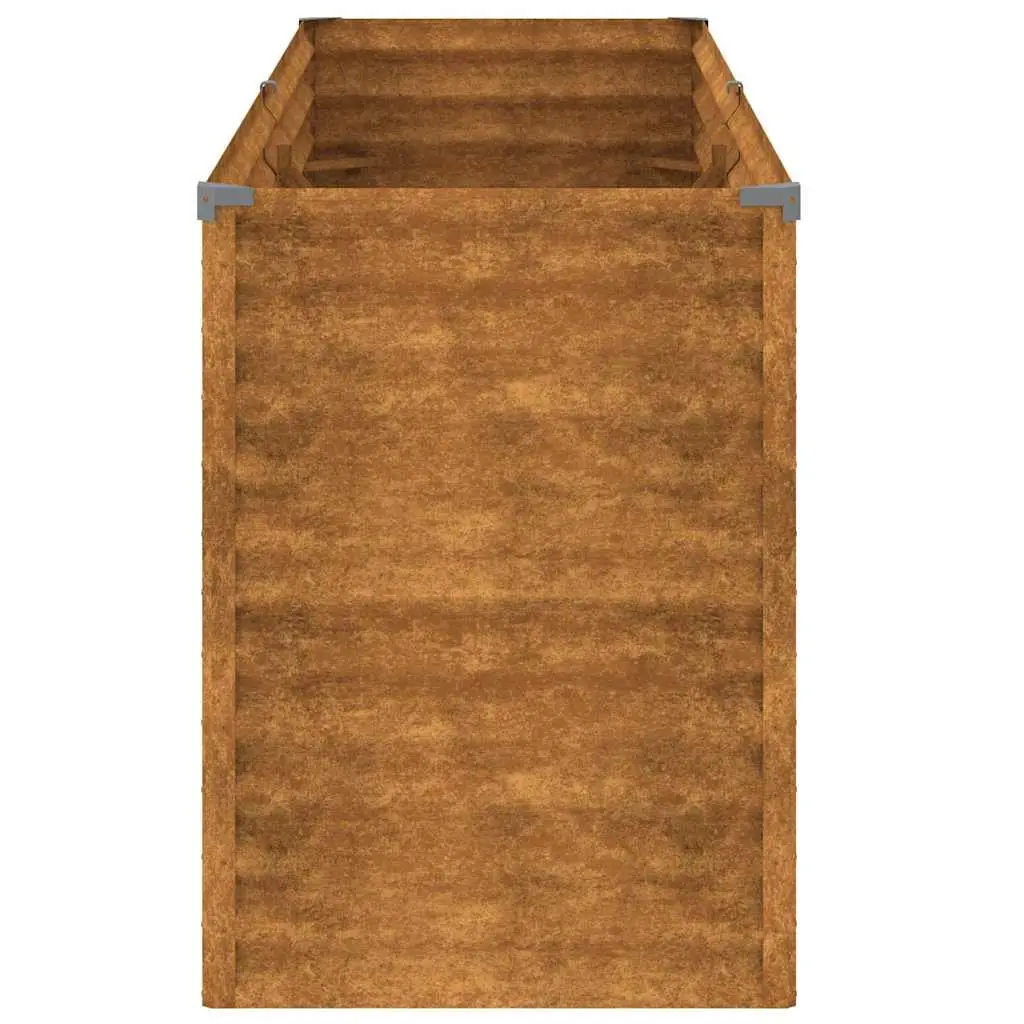 Corten Steel Planter Box Garden Raised Bed 196x50x69cm Brown Outdoor