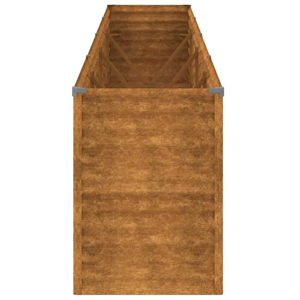 Garden Raised Bed Corten Steel Planter Box 385x50x69 cm Brown Outdoor Garden Bed