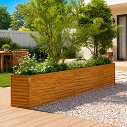 Reliable Corten Steel Raised Bed Planter Box 482x50x69cm