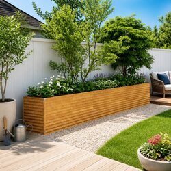 Affordable and Practical Corten Steel Garden Planter 578x50x69cm