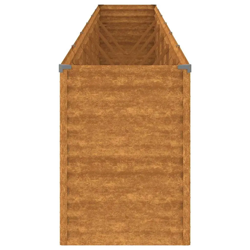 Corten Steel Planter Box Outdoor Vegetable Garden Raised Bed 579x100x36cm Brown
