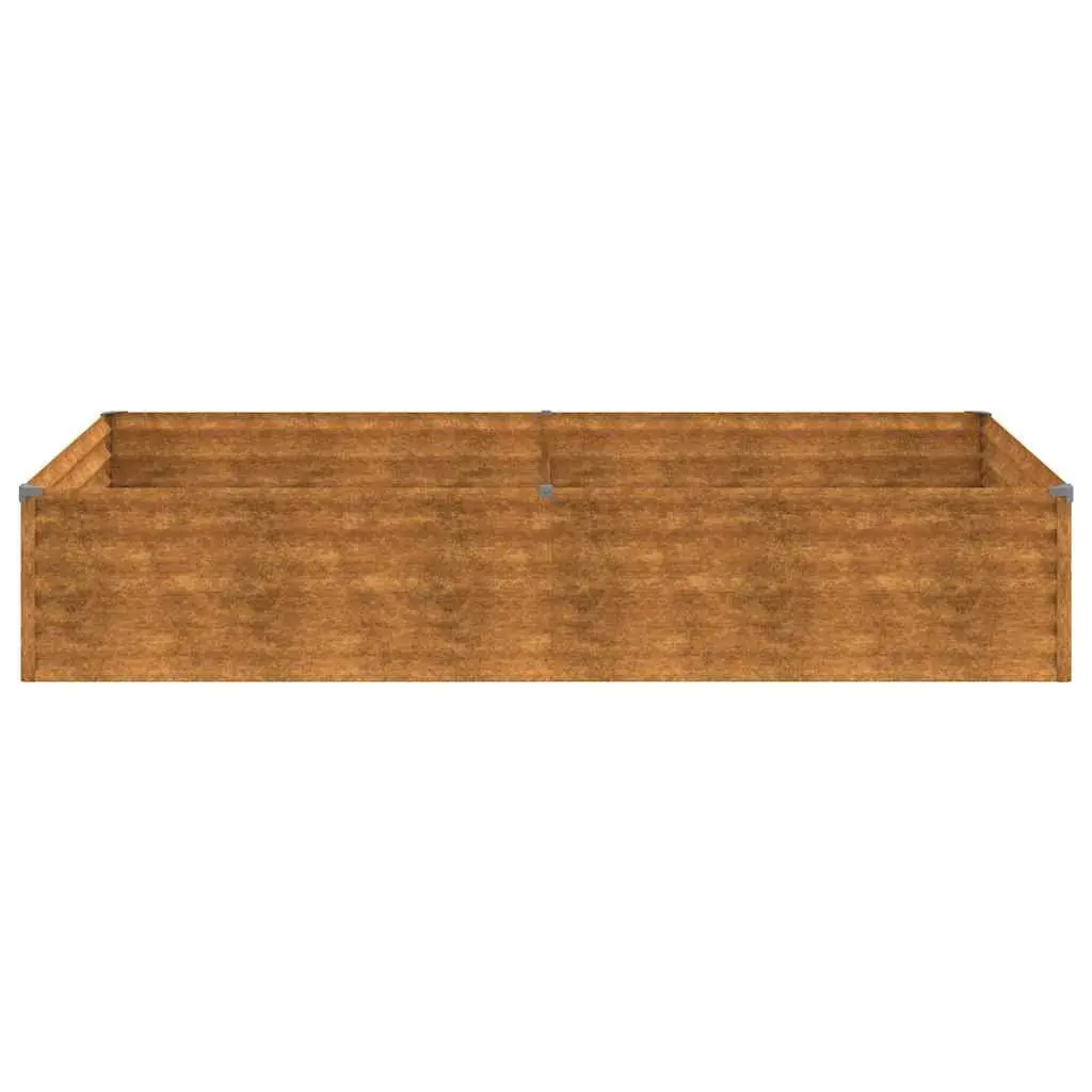 Corten Steel Raised Bed Planter Box Outdoor Vegetables Herbs Flowers 195 x 100 x 36 cm Brown