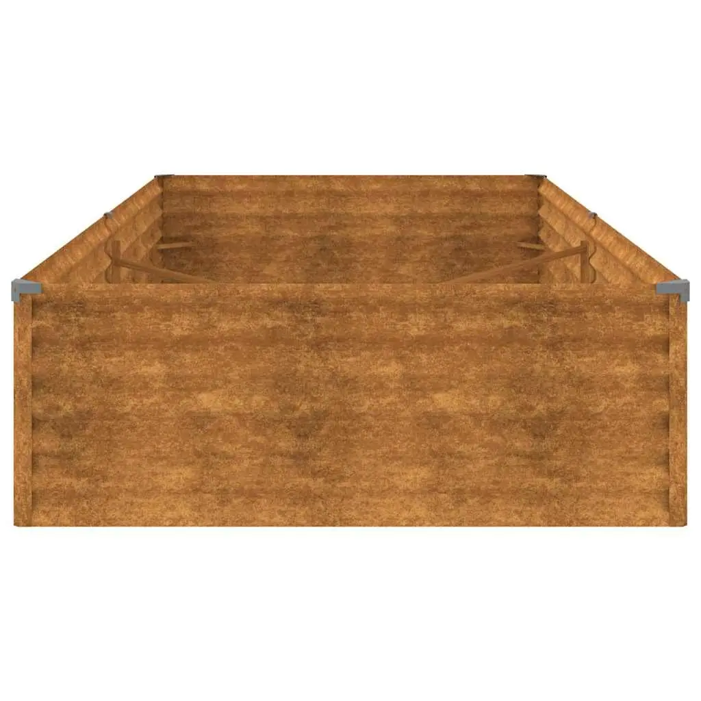 Corten Steel Raised Bed Planter Box Outdoor Vegetables Herbs Flowers 195 x 100 x 36 cm Brown