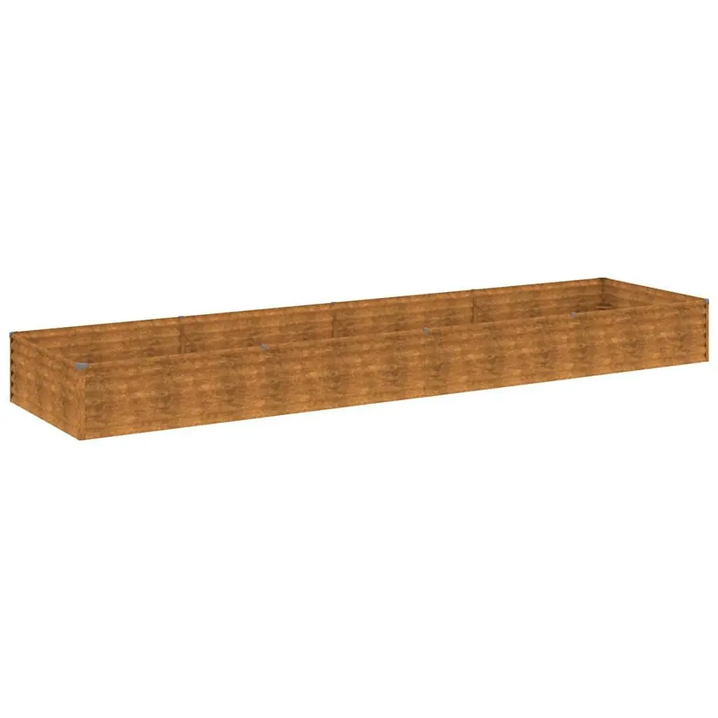 Garden Raised Bed Corten Steel Planter Outdoor Vegetable Flower 387x100x36 cm Brown