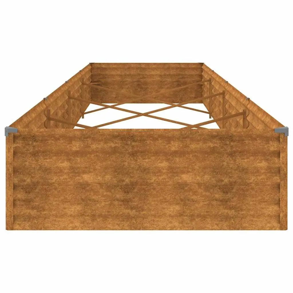 Garden Raised Bed Corten Steel Planter Outdoor Vegetable Flower 387x100x36 cm Brown