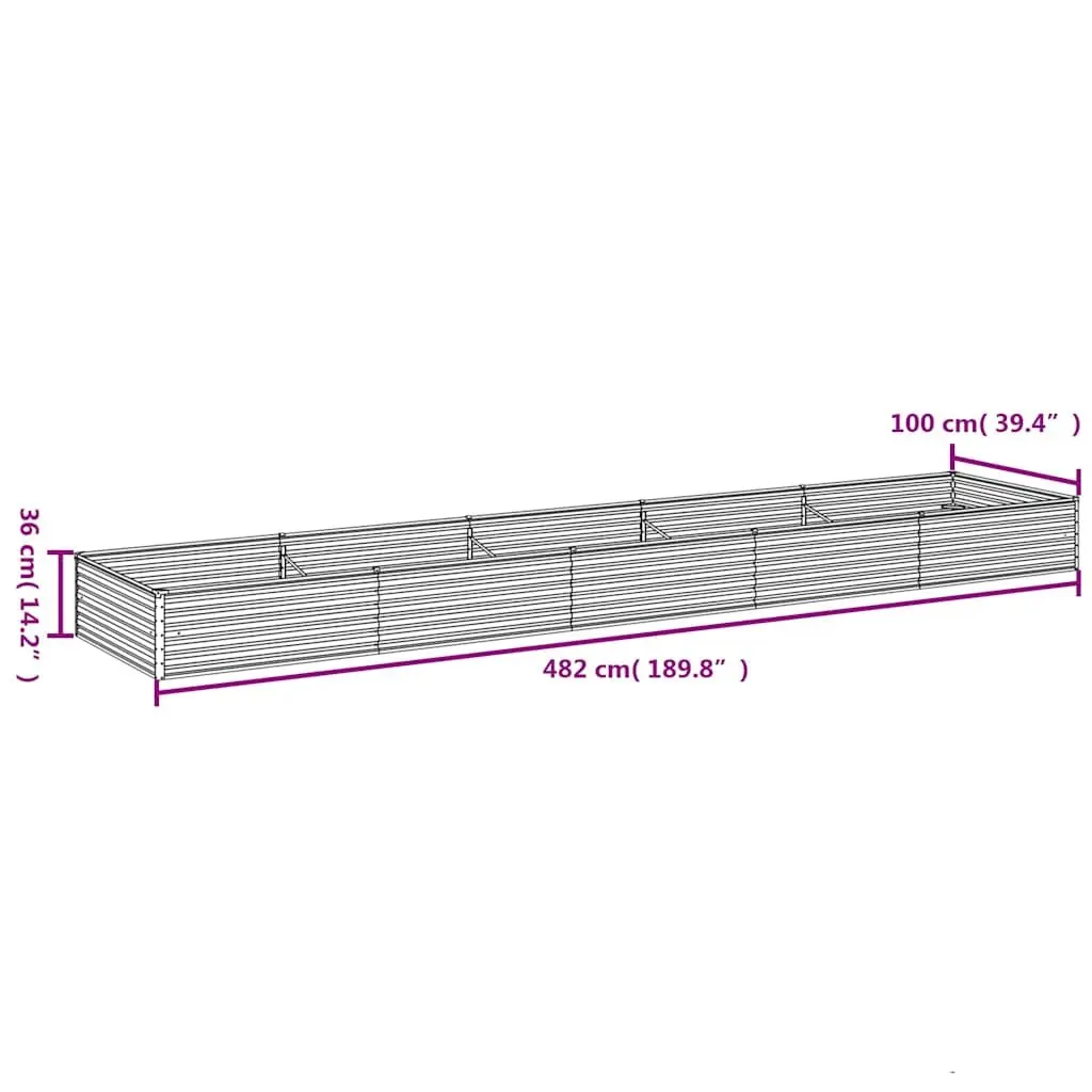 Raised Garden Bed Corten Steel Planter Box 482x100x36 cm Outdoor Vegetable