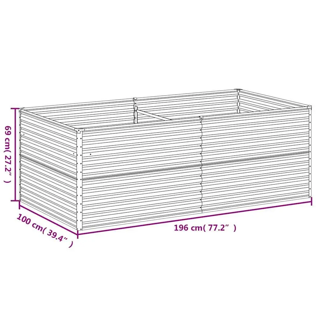 Raised Garden Bed Planter Box Outdoor Vegetable Flower Herb 196x100x69 cm Brown