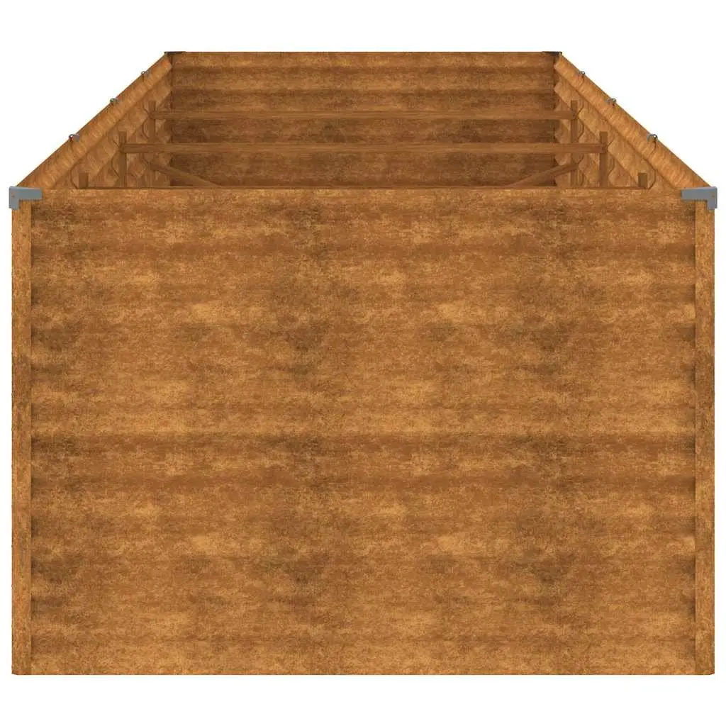 Garden Raised Bed Planter Outdoor Vegetable 386x100x69cm Corten Steel Brown