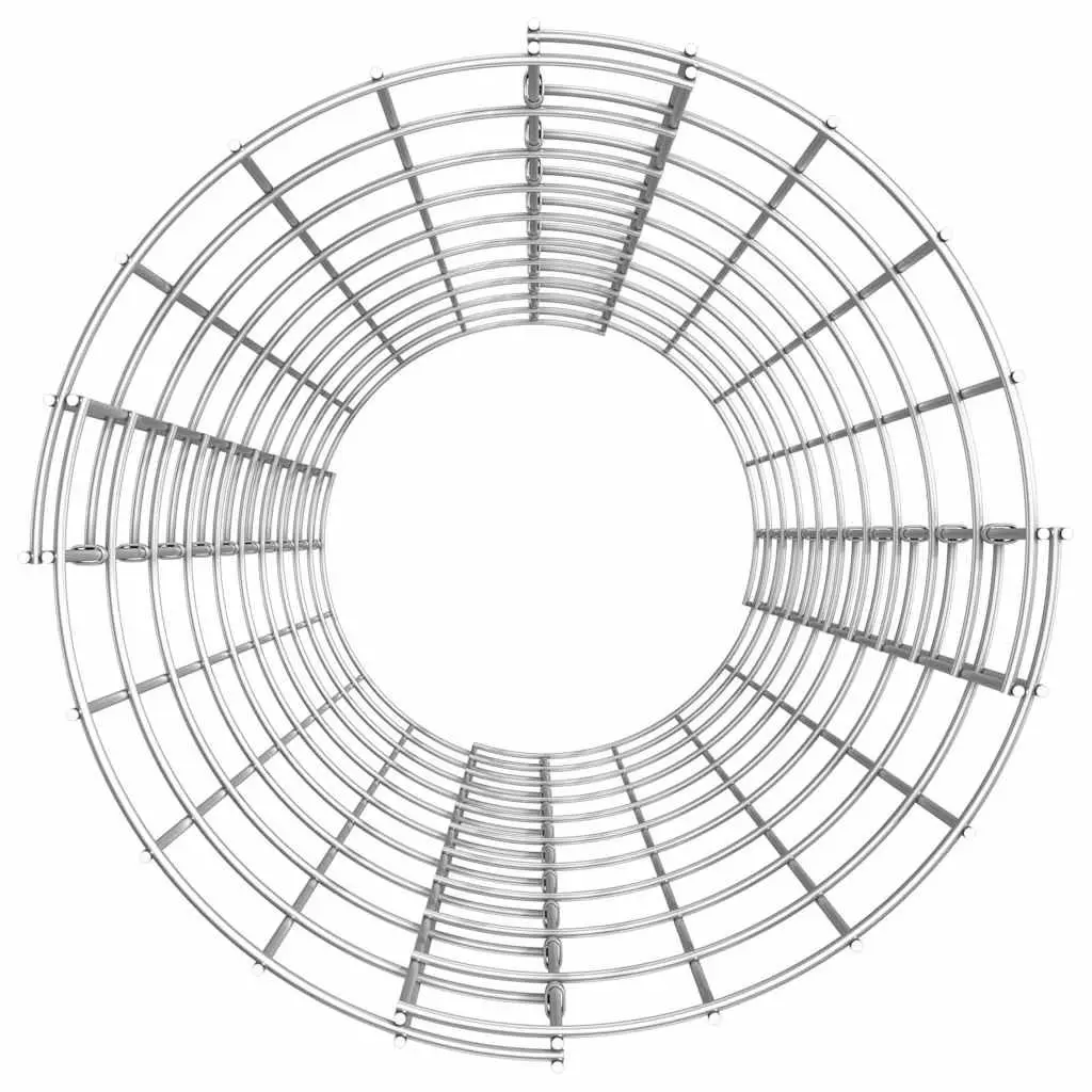 Circular Gabion Pole Galvanised Steel Garden Fence Barrier 30 cm Diameter 100 cm Height Silver