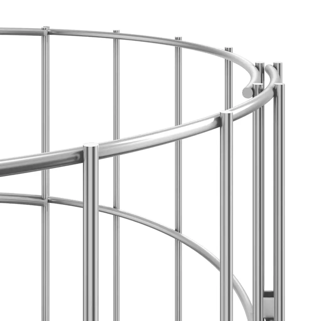 Circular Gabion Pole Galvanised Steel Garden Fence Barrier 30 cm Diameter 100 cm Height Silver