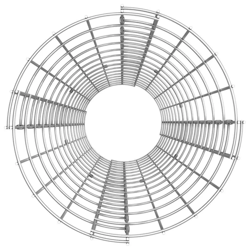 Gabion Pole Circular Garden Fence Border Post Ø30x150 cm Galvanised Steel Silver