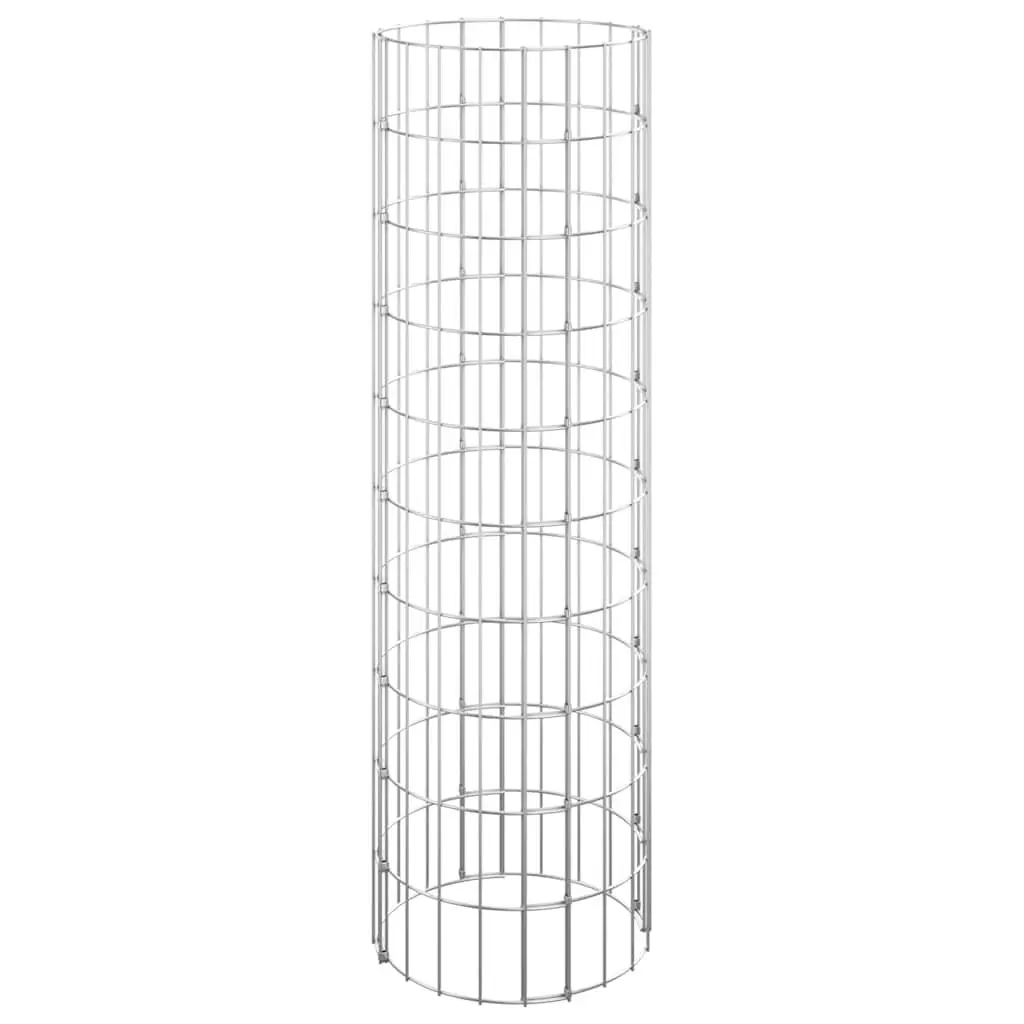 Circular Gabion Raised Beds Garden Planter 30 cm Diameter Silver 3 Piece Set