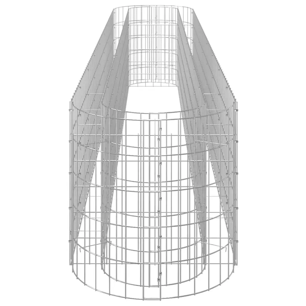 Raised Bed Gabion Planter Silver 330x50x50cm