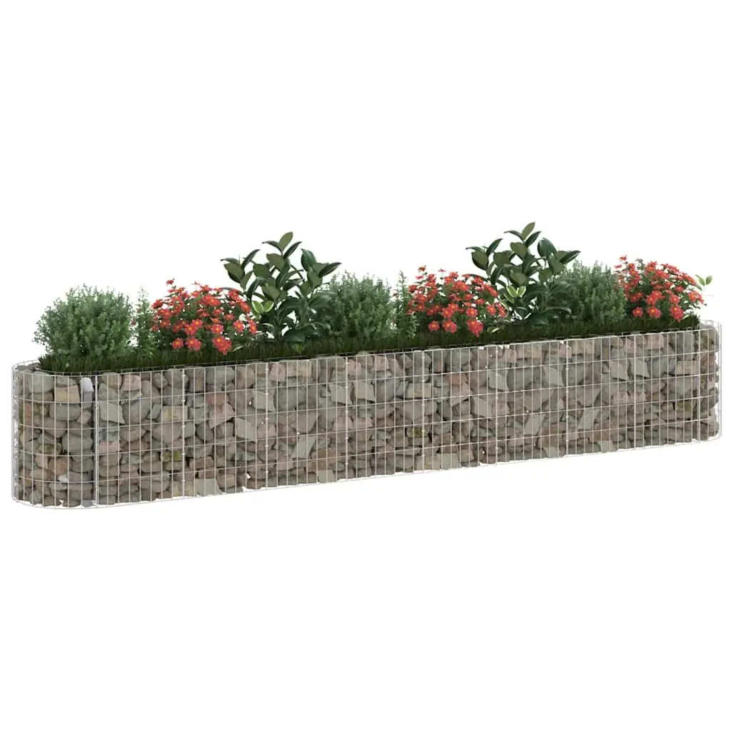 Raised Bed Gabion Planter Silver 330x50x50cm