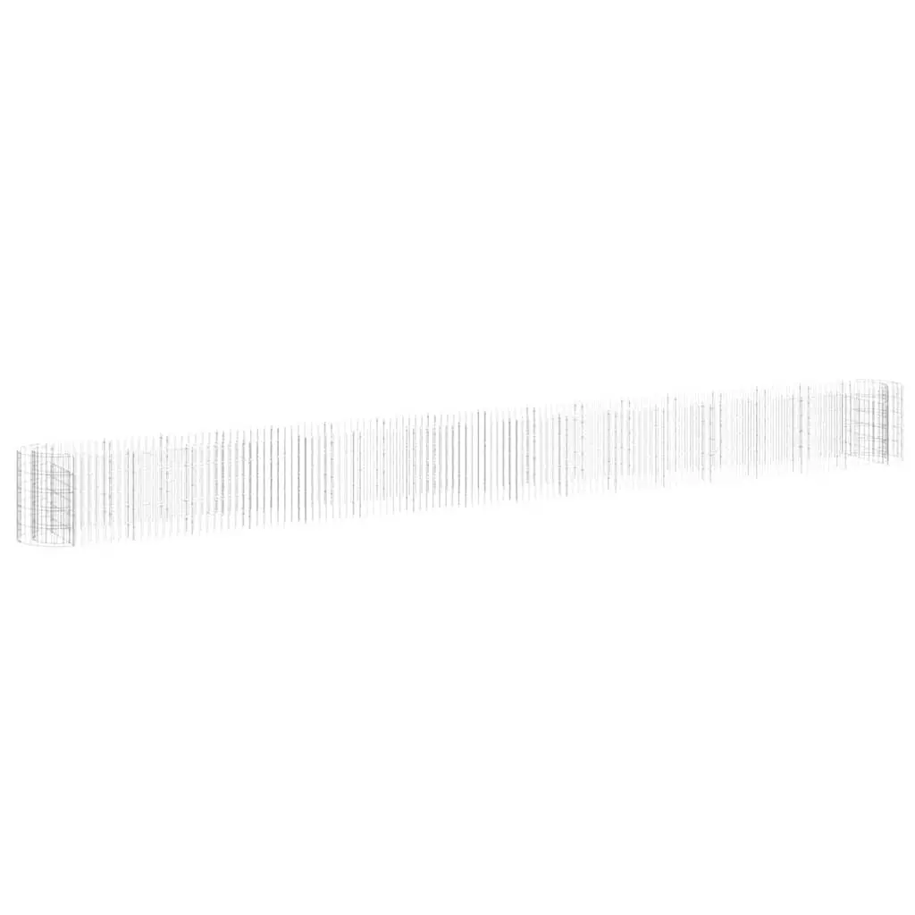 Gabion Raised Bed Garden Planter 610x50x50 cm Galvanised Iron Silver
