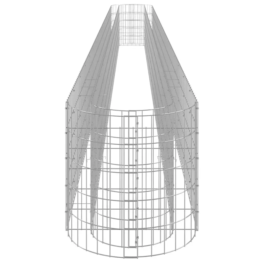 Gabion Raised Bed Garden Planter 610x50x50 cm Galvanised Iron Silver