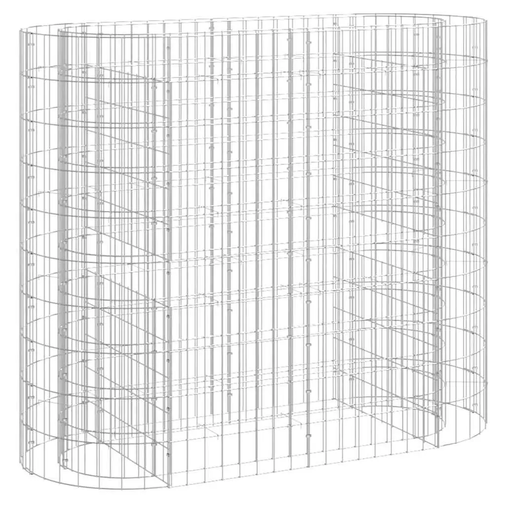 Gabion Raised Bed Planter Silver 120 x 50 x 100 cm Galvanised Iron Garden Border Flower Box