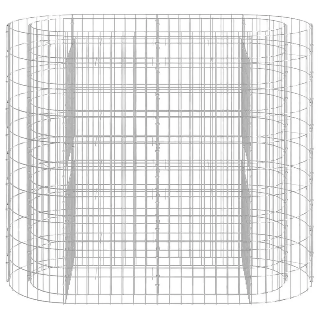 Gabion Raised Bed Planter Silver 120 x 50 x 100 cm Galvanised Iron Garden Border Flower Box