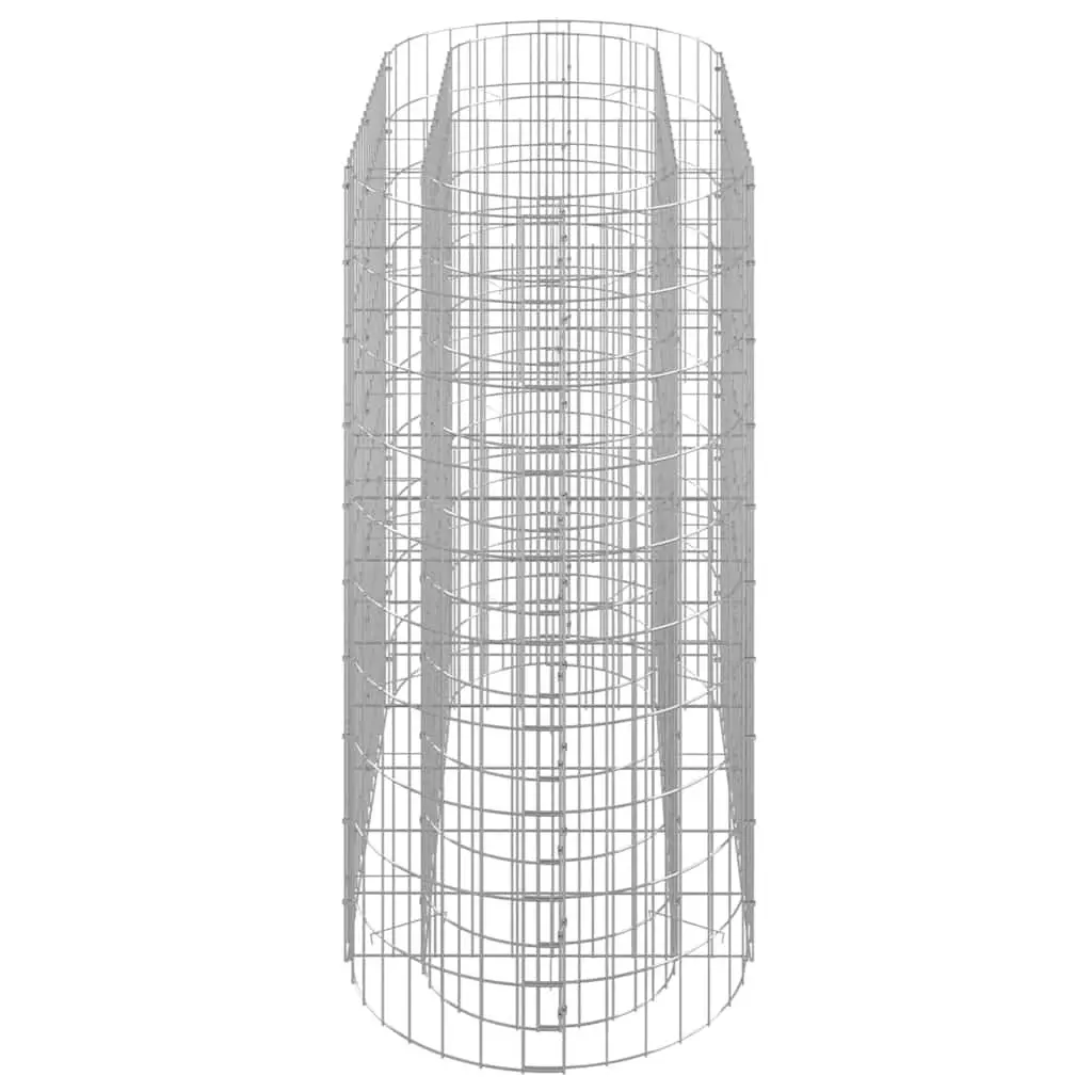 Gabion Raised Bed Planter Silver 120 x 50 x 100 cm Galvanised Iron Garden Border Flower Box