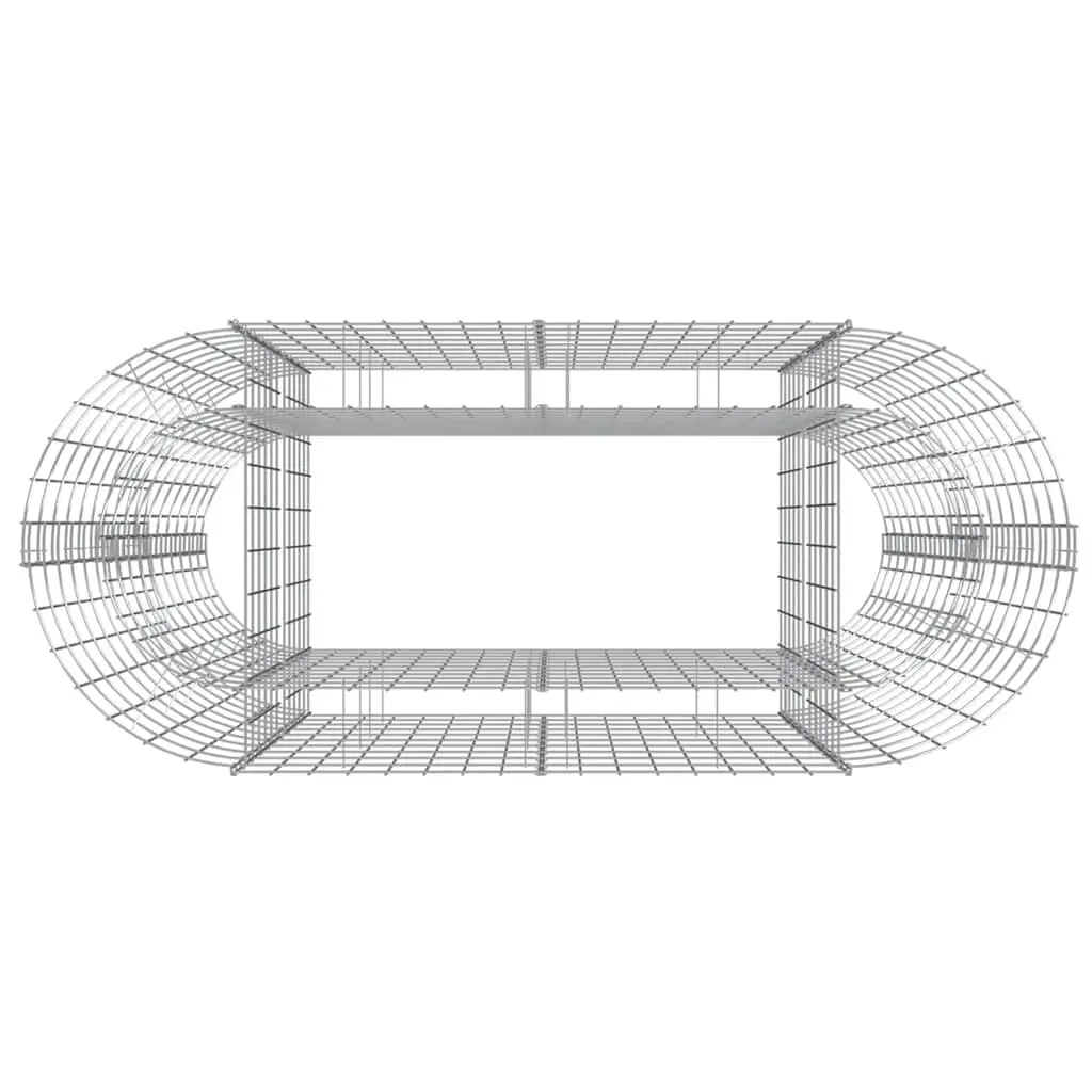 Gabion Raised Bed Planter Silver 120 x 50 x 100 cm Galvanised Iron Garden Border Flower Box