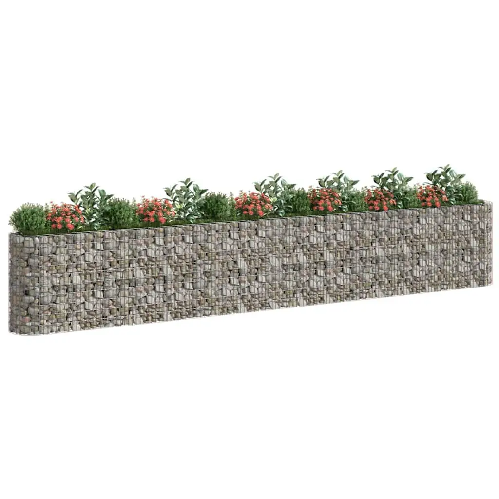 Gabion Raised Bed Garden Planter 610x50x100cm Silver