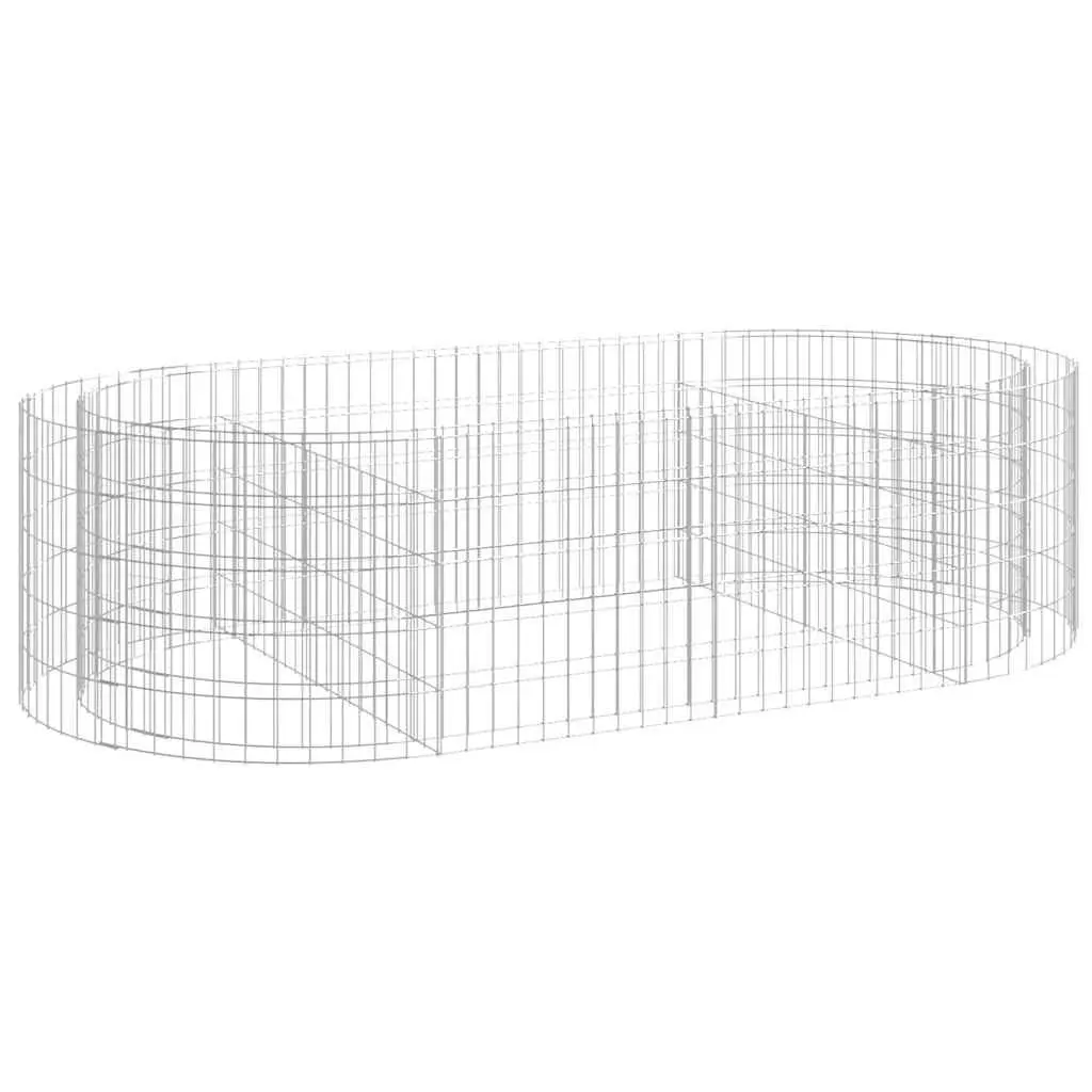 Gabion Raised Garden Bed 200x100x50cm Galvanised Iron Planter Box Silver