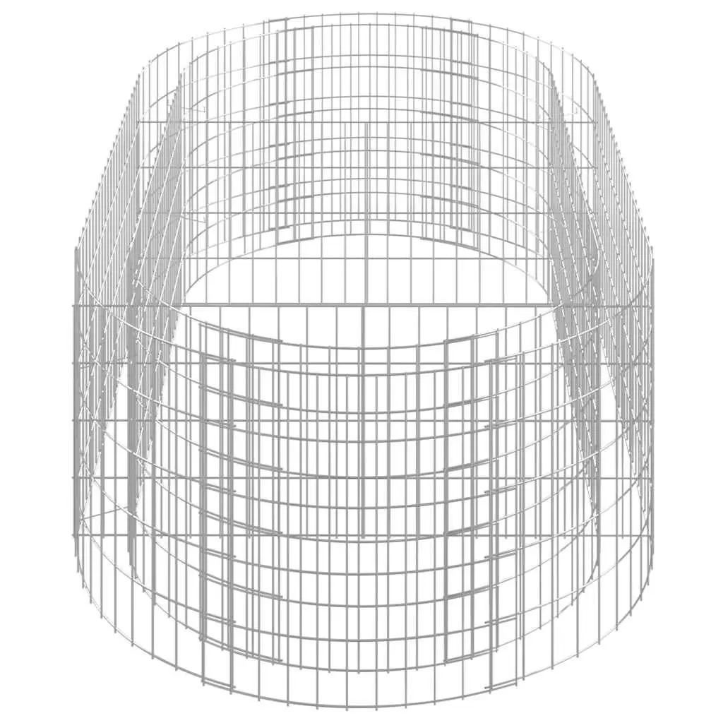 Gabion Raised Garden Bed 200x100x50cm Galvanised Iron Planter Box Silver
