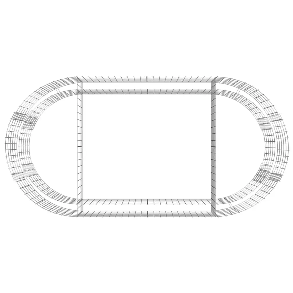 Gabion Raised Garden Bed 200x100x50cm Galvanised Iron Planter Box Silver