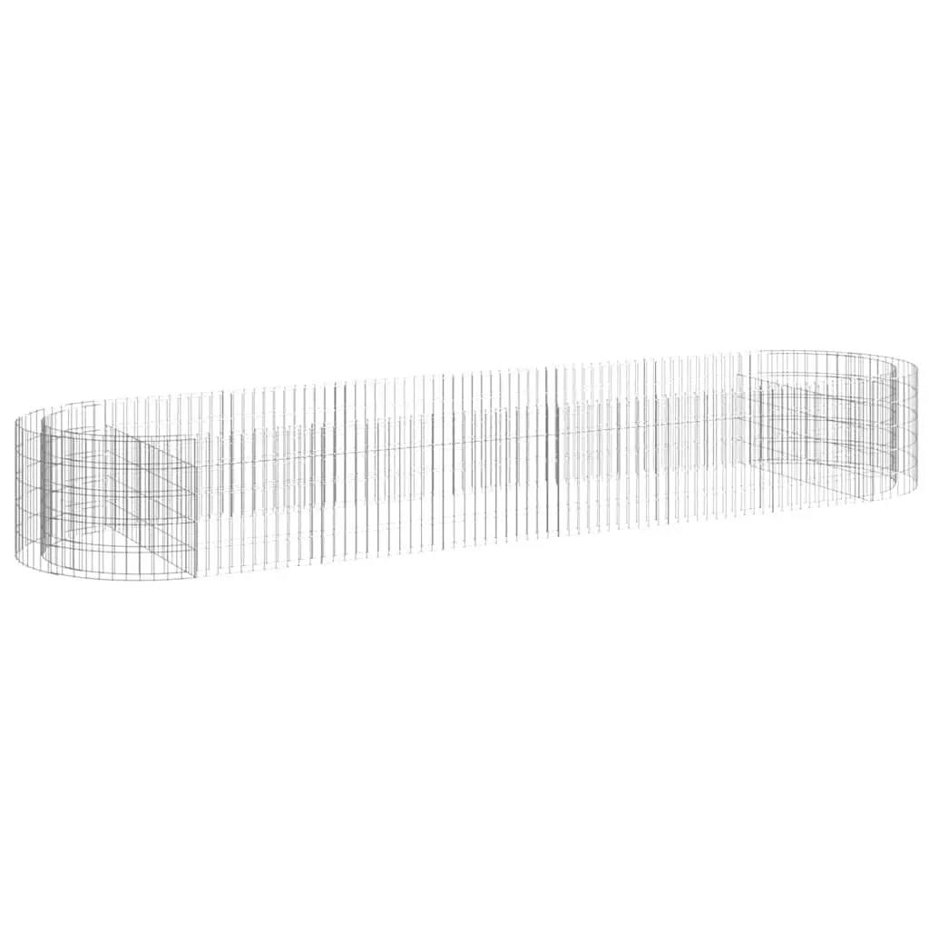 Gabion Raised Bed Garden Planter Flower Border 400x100x50cm Silver