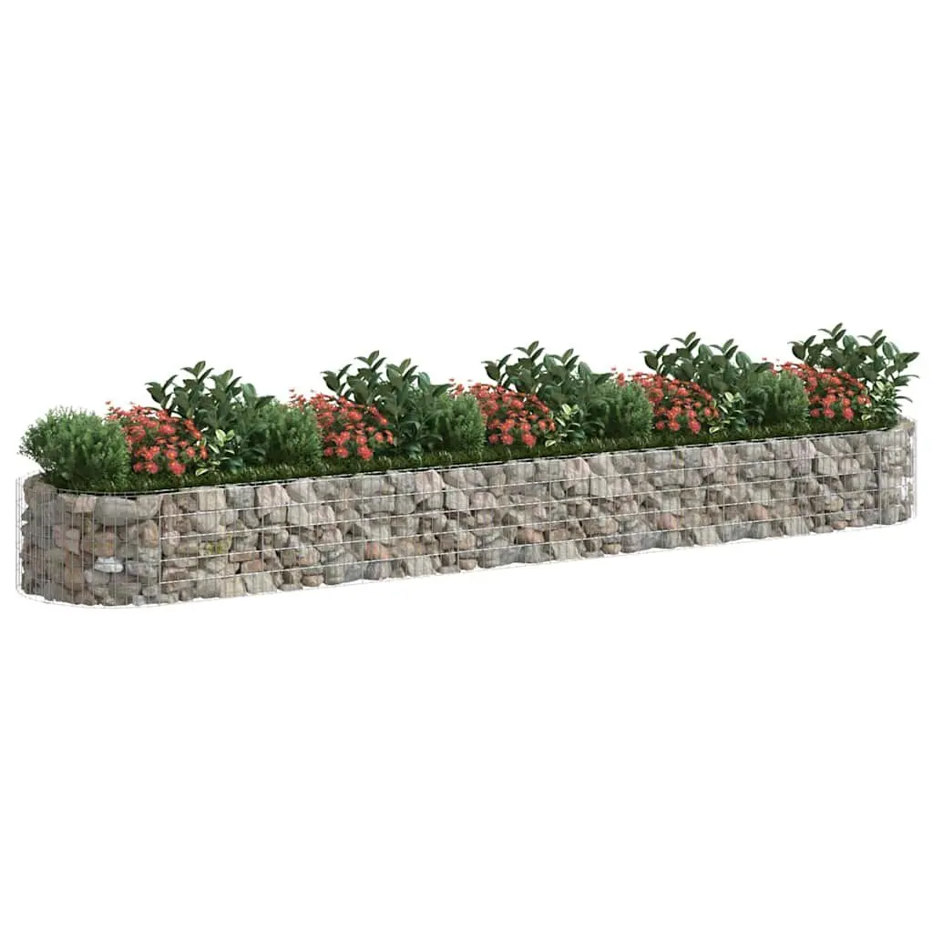 Gabion Raised Bed Garden Planter 500 x 100 x 50 cm Galvanised Iron Silver