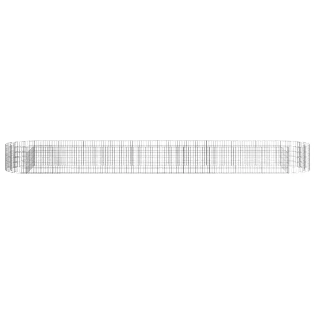 Gabion Raised Bed Garden Planter Flower Border 600x100x50cm Galvanised Iron Silver