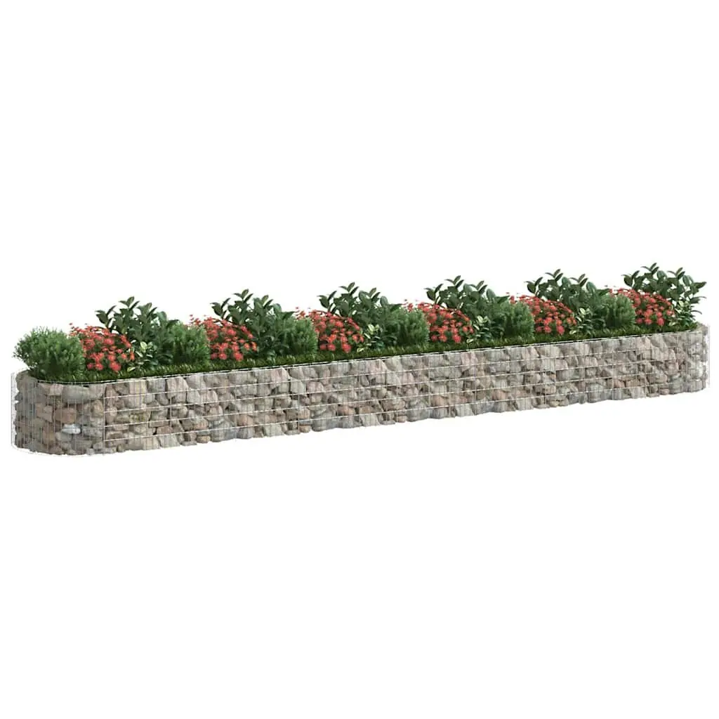 Gabion Raised Bed Garden Planter Flower Border 600x100x50cm Galvanised Iron Silver