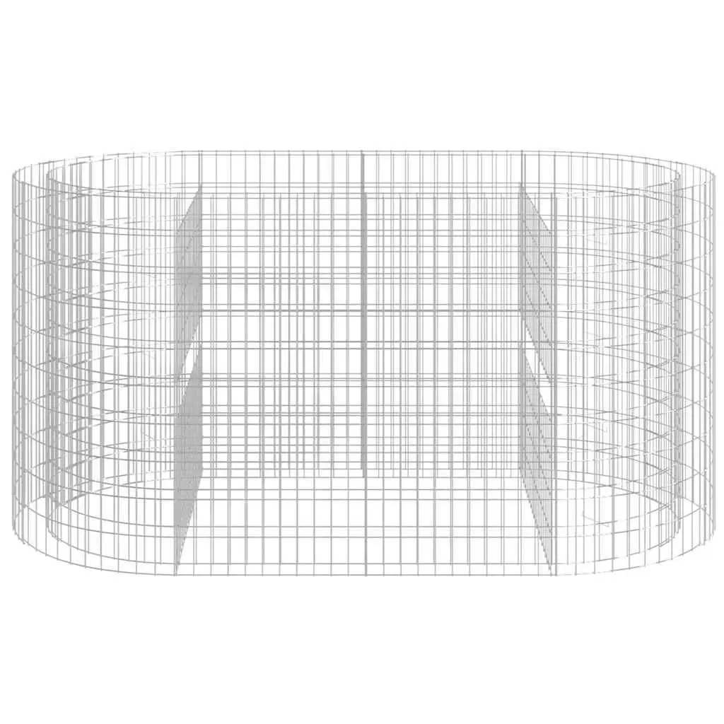 Gabion Raised Bed Garden Planter Galvanised Iron Flower Border 200x100x100cm Silver