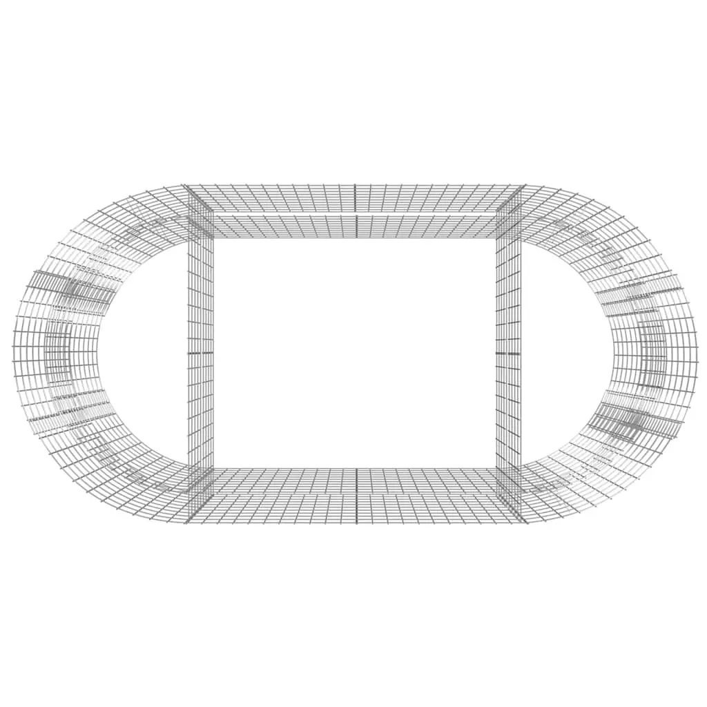 Gabion Raised Bed Garden Planter Galvanised Iron Flower Border 200x100x100cm Silver
